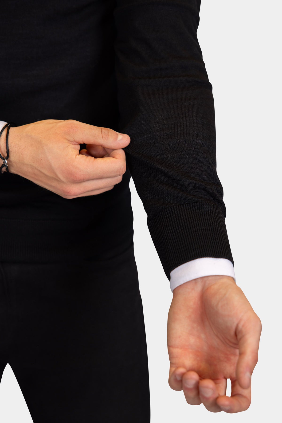 Merino pullover Zwart | logo: Zwart