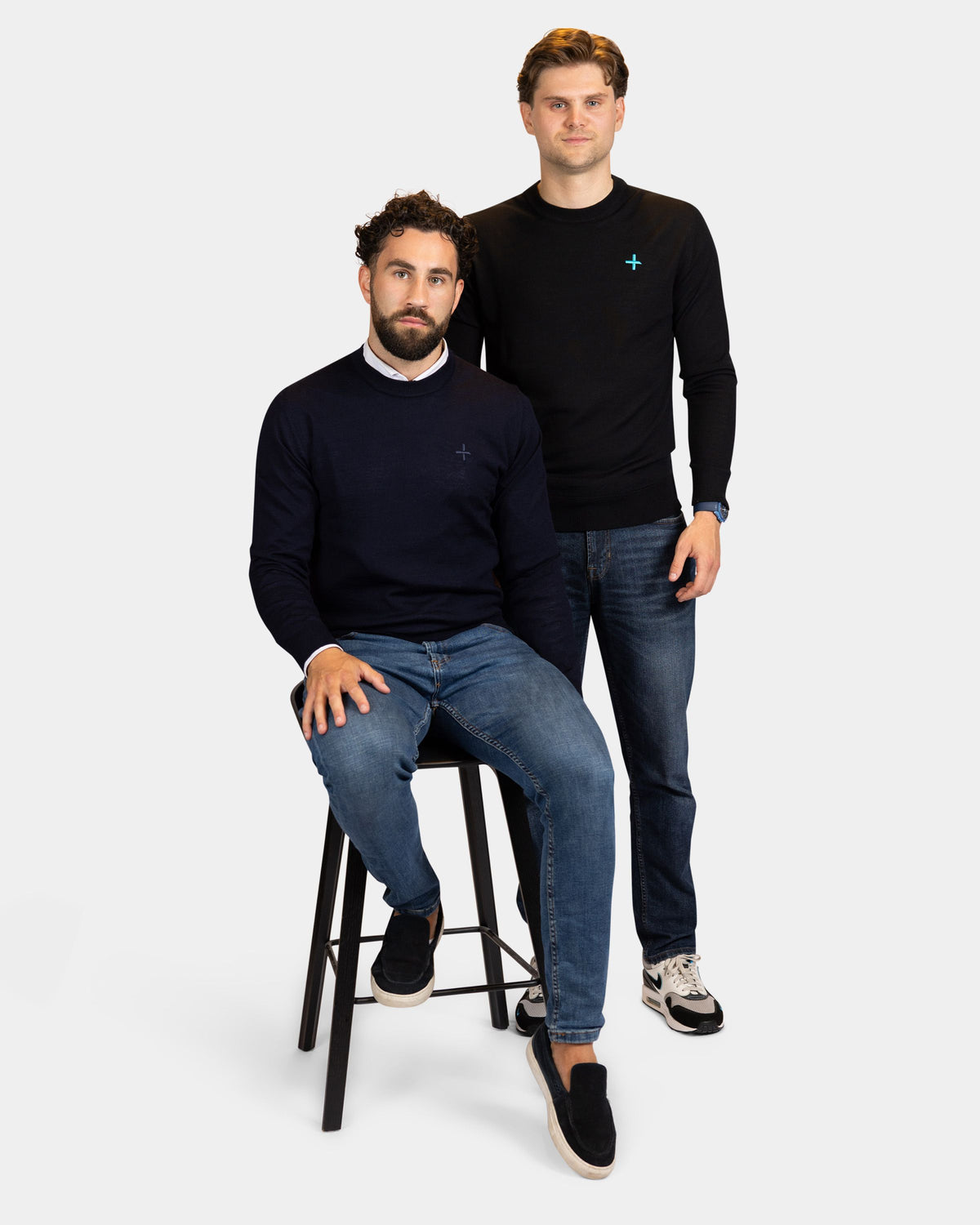 Merino pullover Navy | logo: Navy