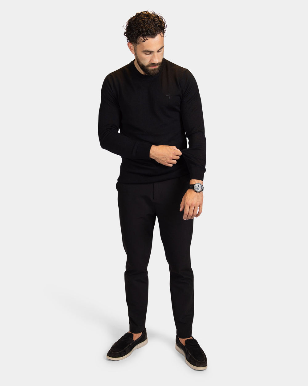 Merino pullover Zwart